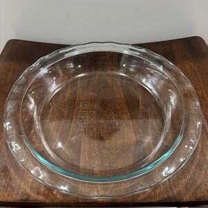 Pyrex C209 9.5" *Aqua Glass Pie Plate Baking‎ Dish Fluted Scalloped Edge 2" Deep